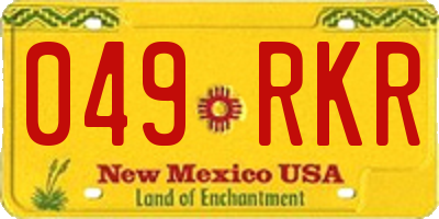 NM license plate 049RKR