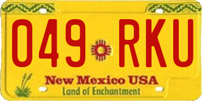 NM license plate 049RKU