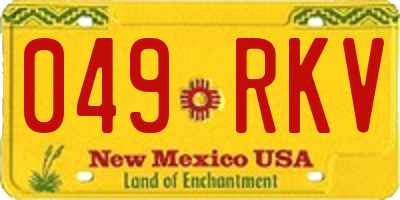 NM license plate 049RKV