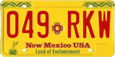 NM license plate 049RKW