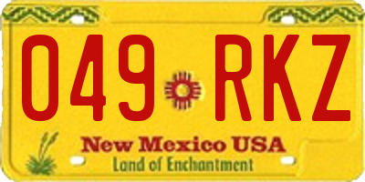 NM license plate 049RKZ