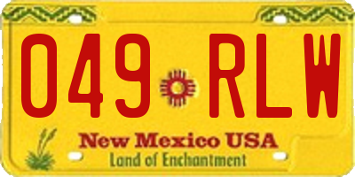 NM license plate 049RLW