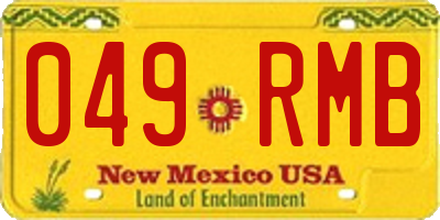 NM license plate 049RMB