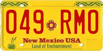 NM license plate 049RMO