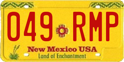 NM license plate 049RMP