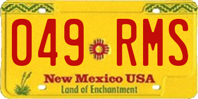 NM license plate 049RMS