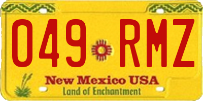 NM license plate 049RMZ