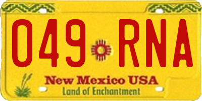 NM license plate 049RNA