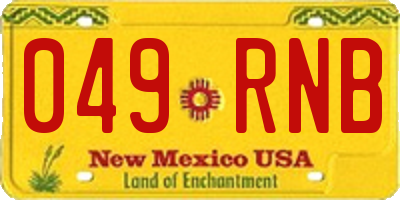 NM license plate 049RNB