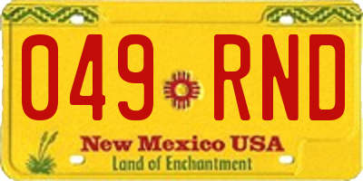 NM license plate 049RND