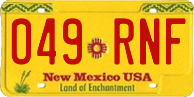 NM license plate 049RNF