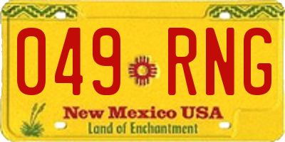 NM license plate 049RNG