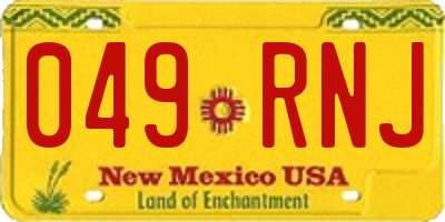 NM license plate 049RNJ