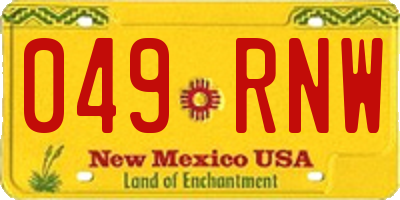 NM license plate 049RNW