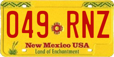 NM license plate 049RNZ
