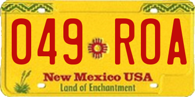 NM license plate 049ROA