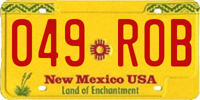 NM license plate 049ROB