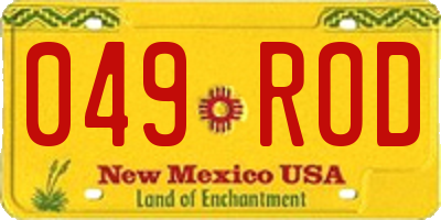 NM license plate 049ROD