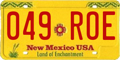 NM license plate 049ROE