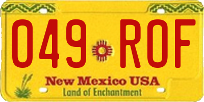 NM license plate 049ROF