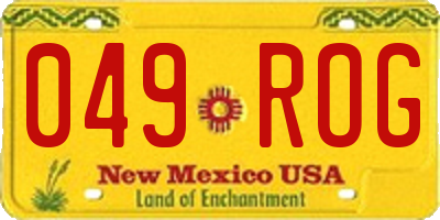 NM license plate 049ROG
