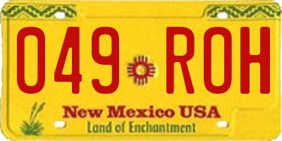 NM license plate 049ROH