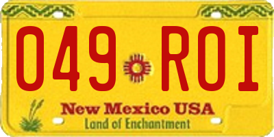 NM license plate 049ROI