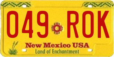 NM license plate 049ROK