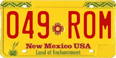 NM license plate 049ROM