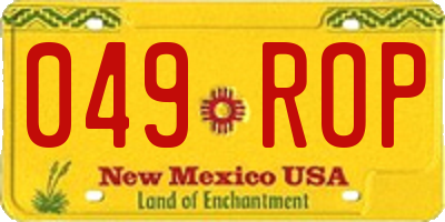 NM license plate 049ROP
