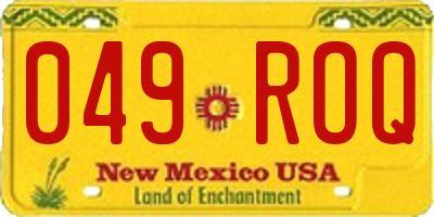 NM license plate 049ROQ
