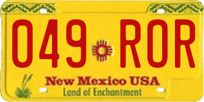 NM license plate 049ROR
