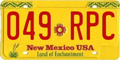 NM license plate 049RPC
