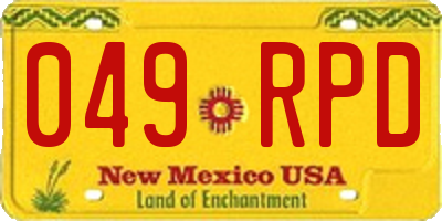 NM license plate 049RPD