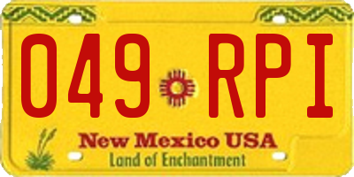 NM license plate 049RPI