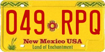 NM license plate 049RPQ