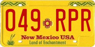 NM license plate 049RPR