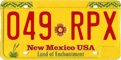 NM license plate 049RPX