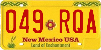 NM license plate 049RQA