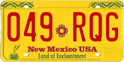 NM license plate 049RQG