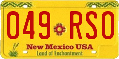 NM license plate 049RSO