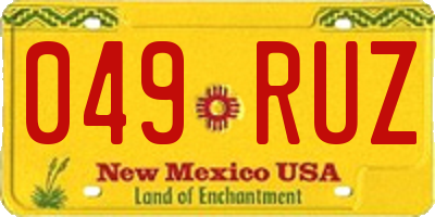 NM license plate 049RUZ