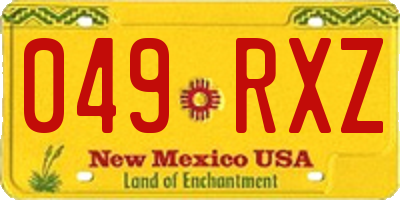 NM license plate 049RXZ
