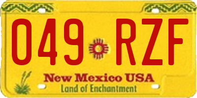 NM license plate 049RZF