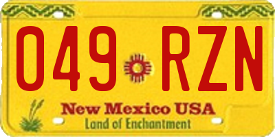 NM license plate 049RZN