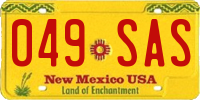 NM license plate 049SAS