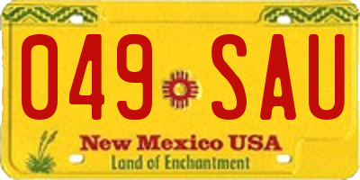 NM license plate 049SAU