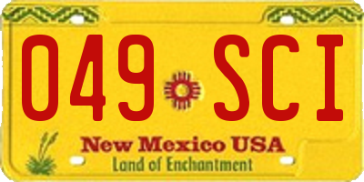 NM license plate 049SCI