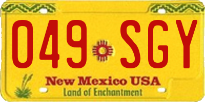 NM license plate 049SGY