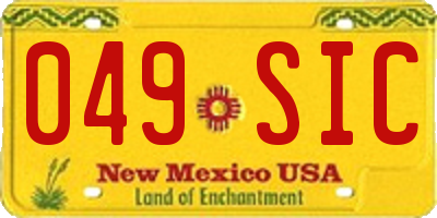 NM license plate 049SIC